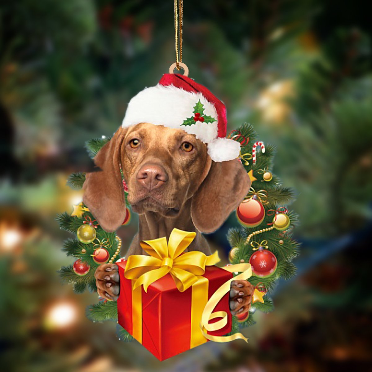 Vizsla-Dogs give gifts Hanging Ornament