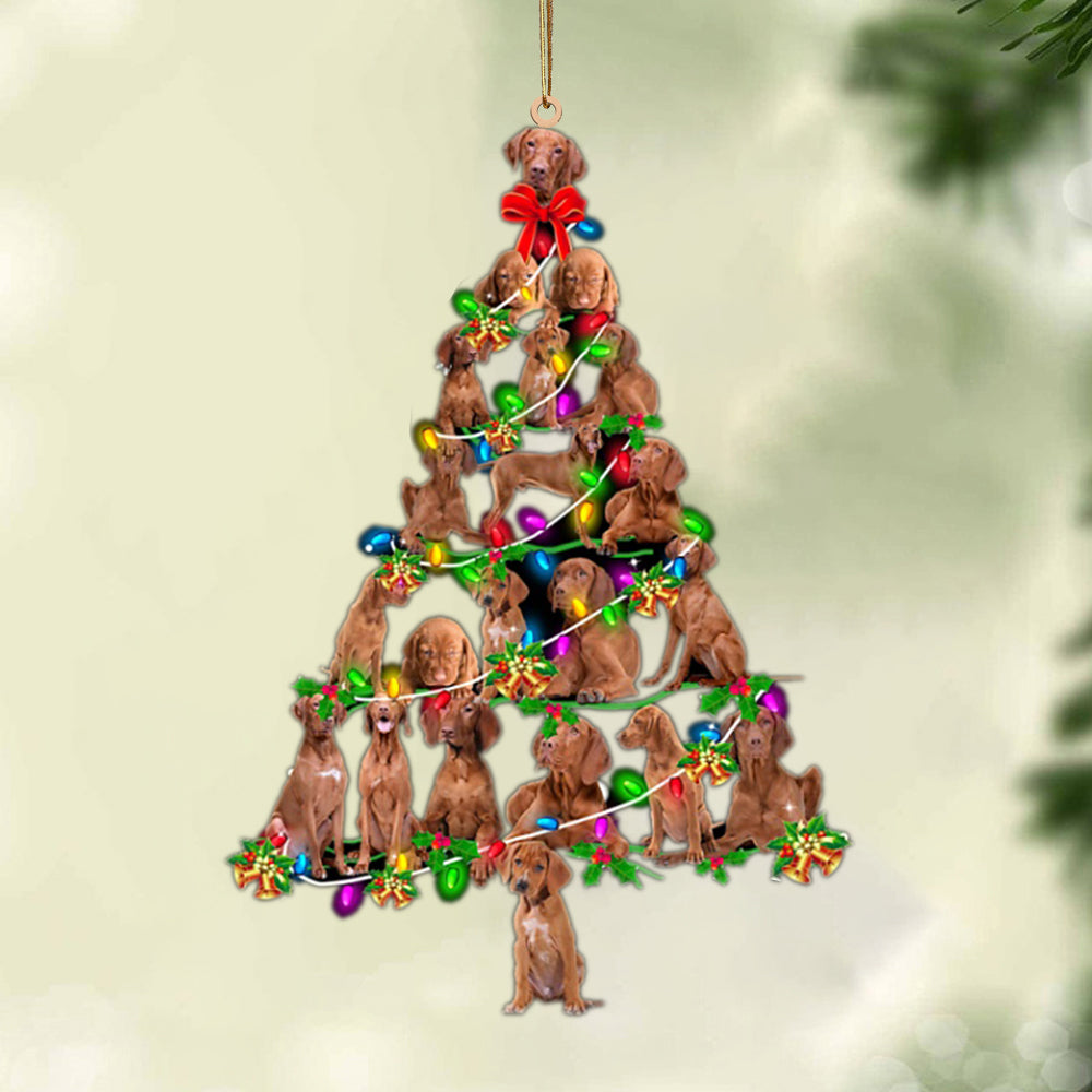 Vizsla-Christmas Tree Lights-Two Sided Ornament