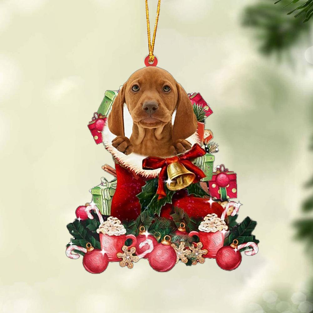 Vizsla-Red Boot Hanging Ornament