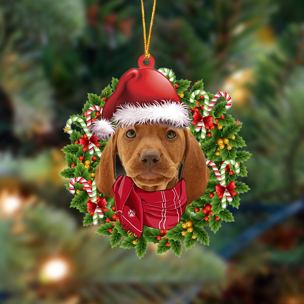 Vizsla-Xmas Bandana Hanging Ornament