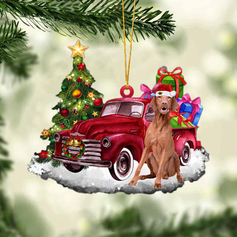 Vizsla Tis The Season Two Sided Ornament