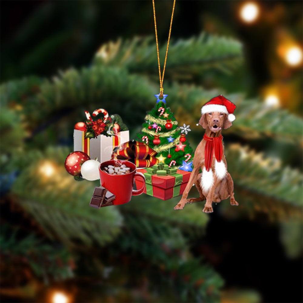 Vizsla-Christmas girl-Two Sided Ornament