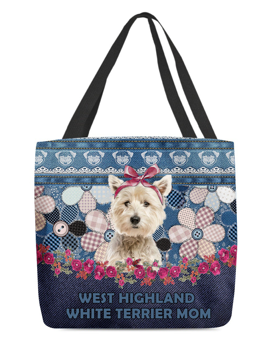 WEST HIGHLAND WHITE TERRIER 2-Flower Jean Gift for you-Cloth Tote Bag