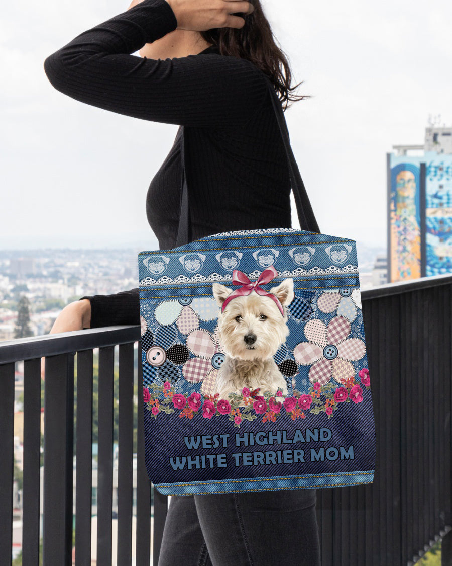 WEST HIGHLAND WHITE TERRIER 2-Flower Jean Gift for you-Cloth Tote Bag