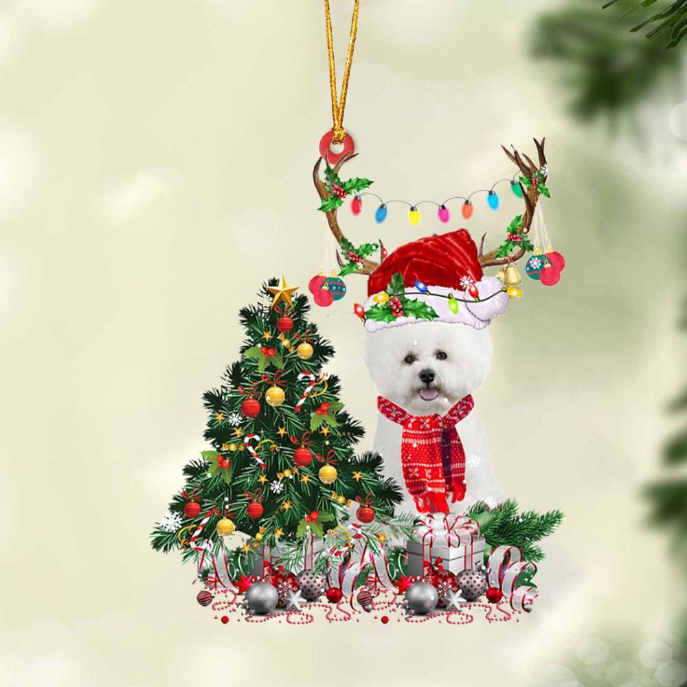 WHITE Bichon Frise-Christmas Tree Gift Hanging Ornament