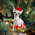 WHITE Chihuahua-Dog Be Christmas Tree Hanging Ornament