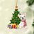 WHITE French Bulldog-Christmas Star Hanging Ornament