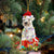 WHITE Miniature Schnauzer 5-Dog Be Christmas Tree Hanging Ornament