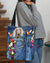 Weimaraner-Cardinal & Cross Flower Cloth Tote Bag