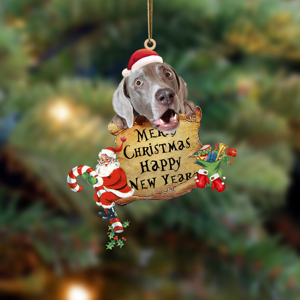Weimaraner-Christams &amp; New Year Two Sided Ornament