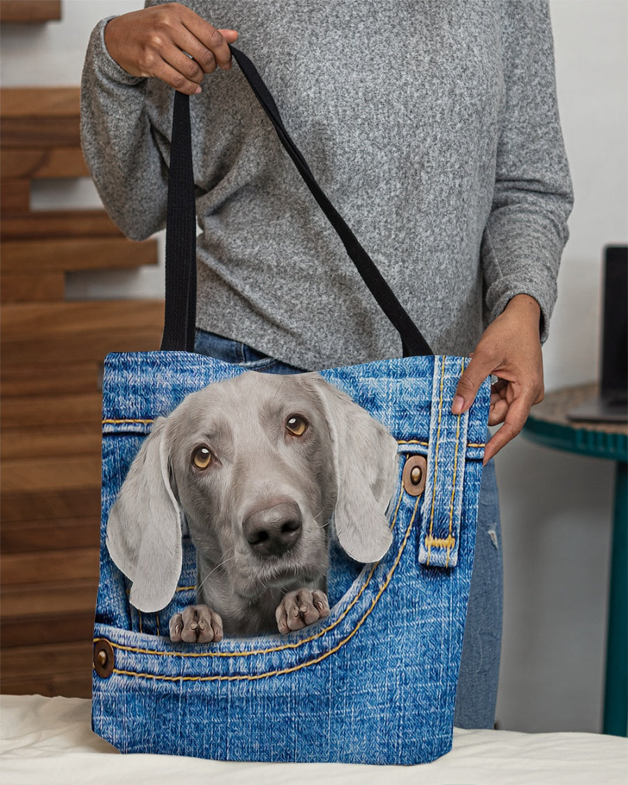 Weimaraner-in pocket-Cloth Tote Bag