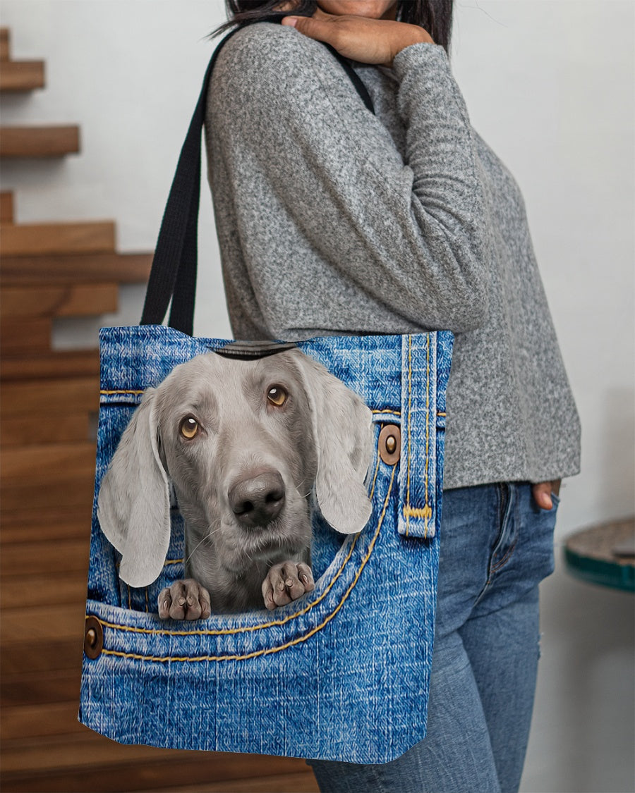 Weimaraner-in pocket-Cloth Tote Bag
