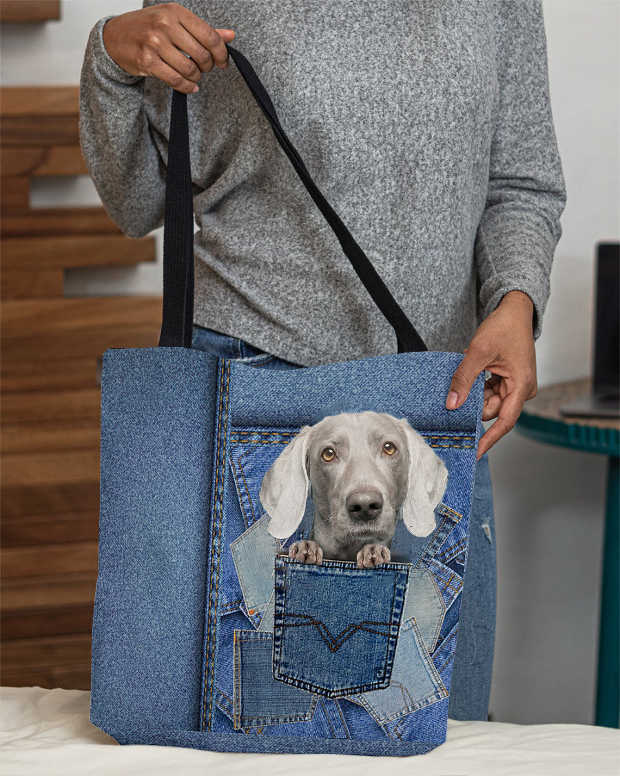 Weimaraner-in pocket2-Cloth Tote Bag