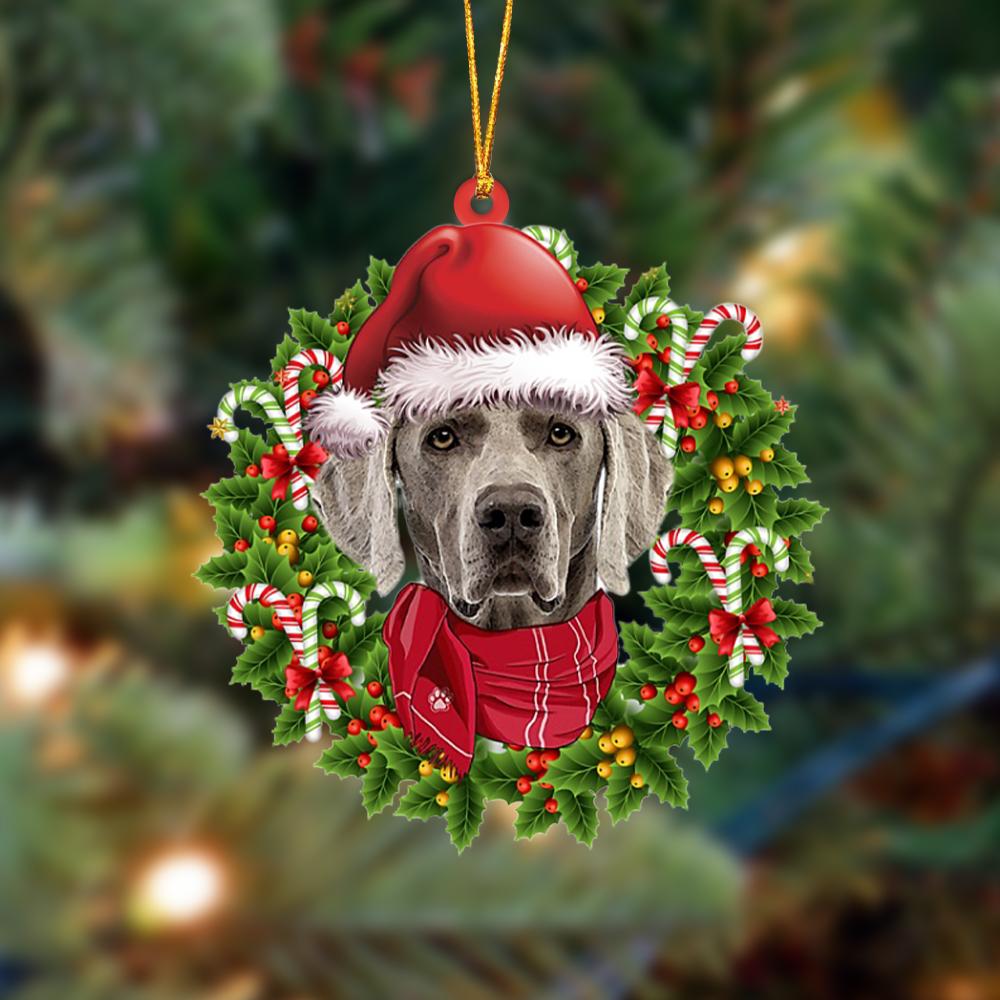 Weimaraner 1-Xmas Bandana Hanging Ornament