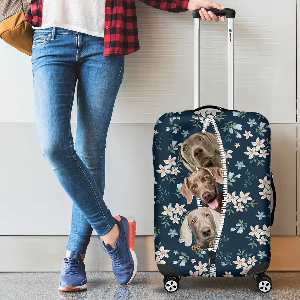 Weimaraner-Flowers-Luggage covers