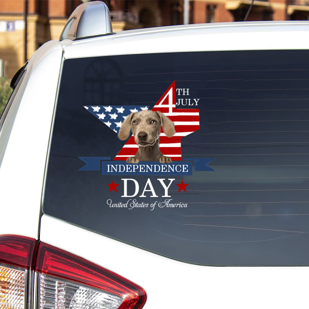 Weimaraner 2-Independent Day2 Car Sticker