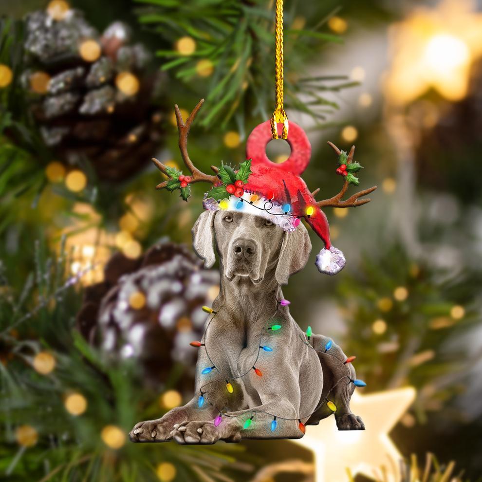 Weimaraner Christmas Shape Ornament