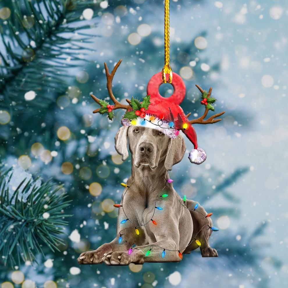 Weimaraner Christmas Shape Ornament