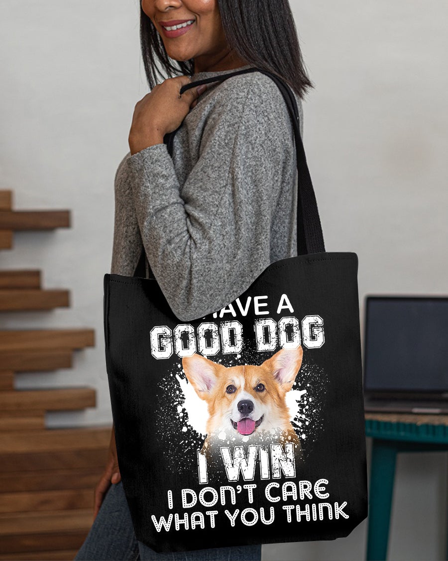 Welsh Corgi-I Win Cloth Tote Bag