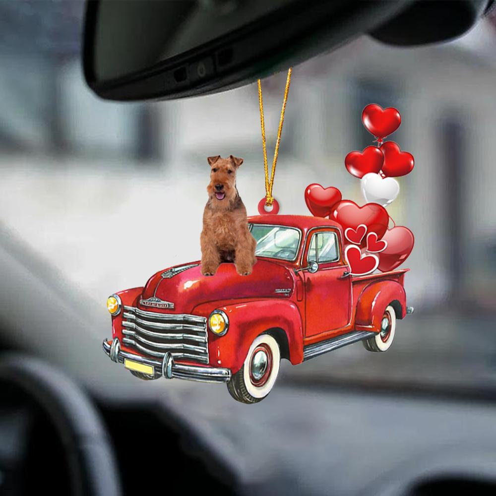 Welsh Terrier-Red Sports car-Two Sided Ornament