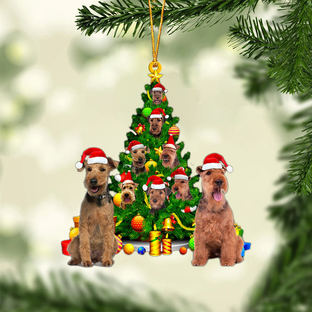 Welsh Terrier-Xmas Tree&amp;Dog-Two Sided Ornament
