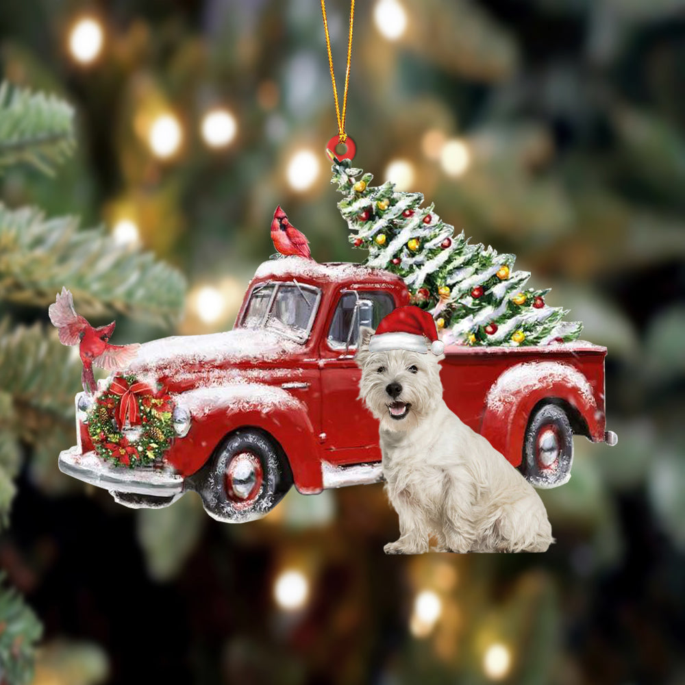 West Highland White Terrier-Cardinal &amp; Truck Two Sided Ornament