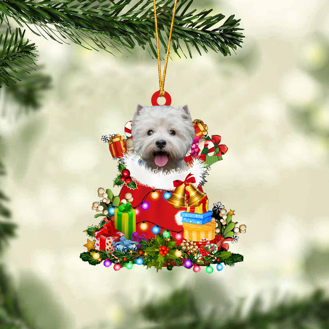 West Highland White Terrier-Christmas Bag Gift-Two Sided Ornament