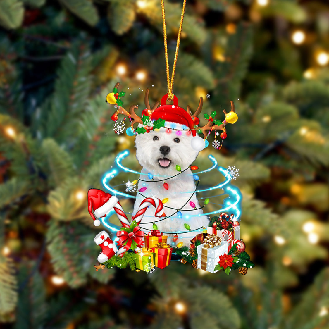 West Highland White Terrier-Christmas Candy&amp;Gift-Two Sided Ornament