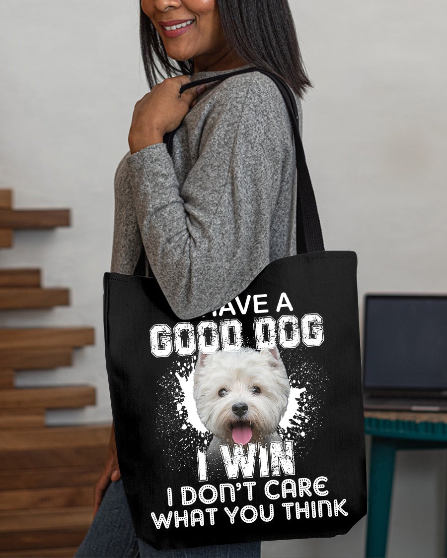 West Highland White Terrier-I Win Cloth Tote Bag