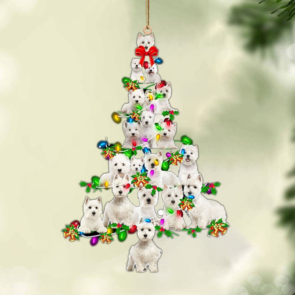 West Highland White Terrier-Christmas Tree Lights-Two Sided Ornament