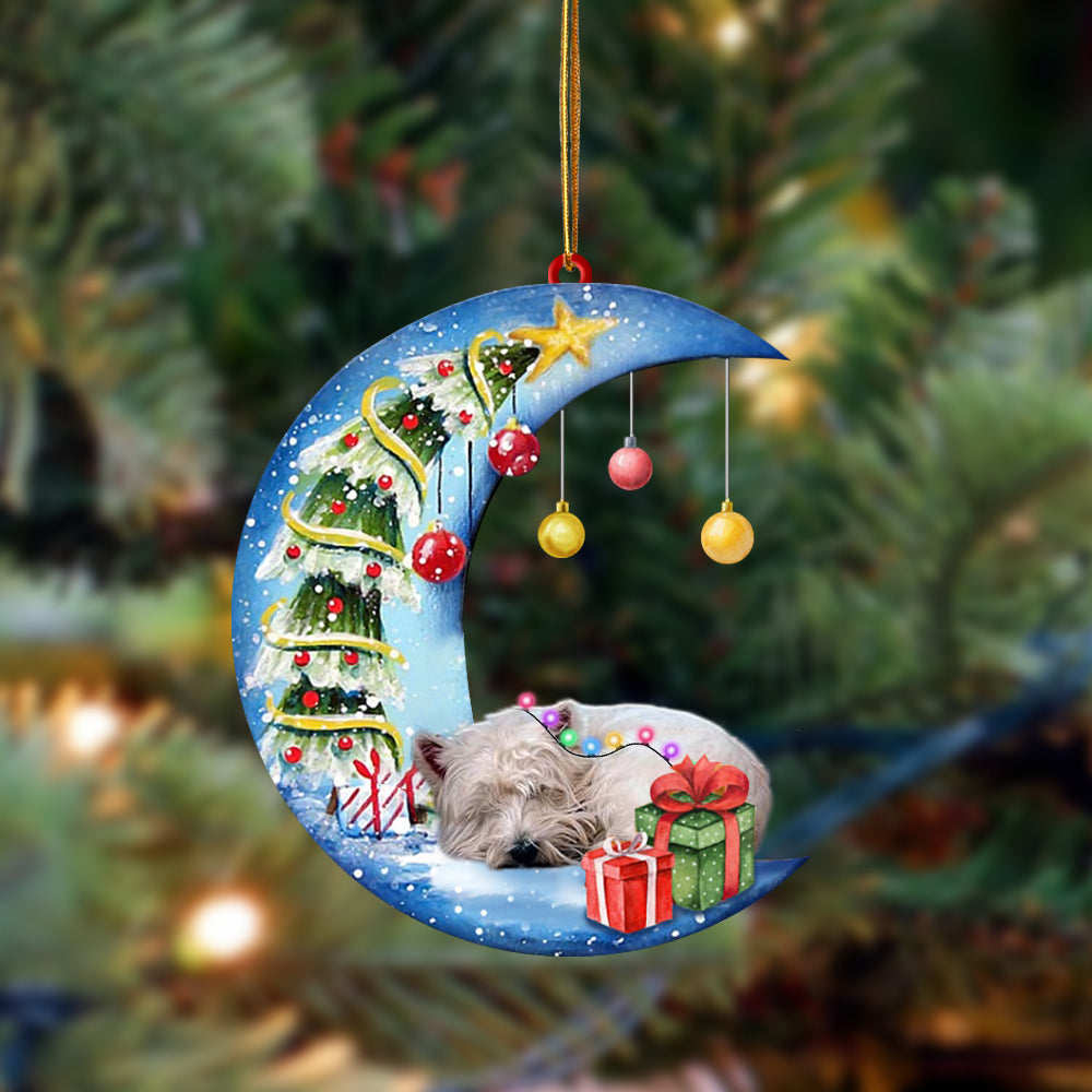 West Highland White Terrier-Sleep On The Moon Christmas Two Sided Ornament