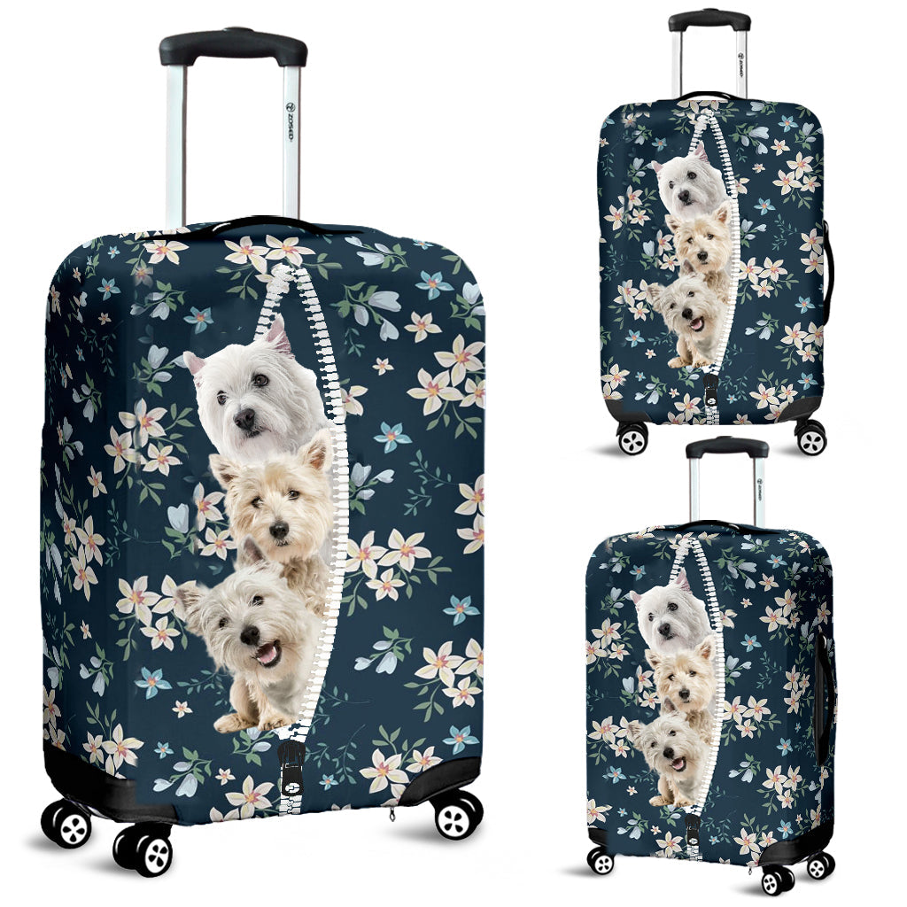 West highland white terrier-Flowers-Luggage covers