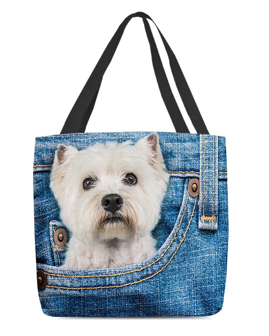 Westie-in pocket-Cloth Tote Bag