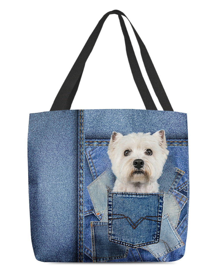 Westie-in pocket2-Cloth Tote Bag