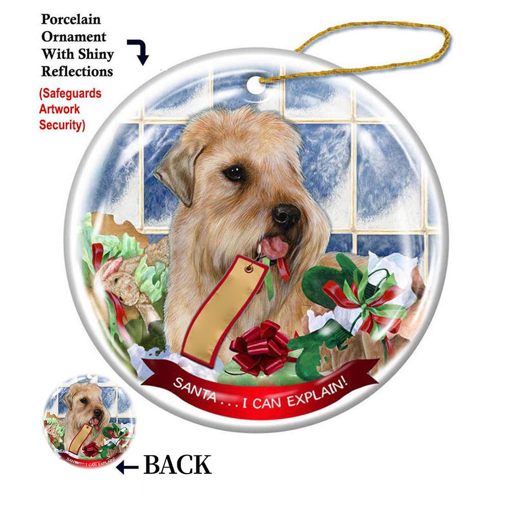 Wheaten Terrier puppy Porcelain Hanging Ornament