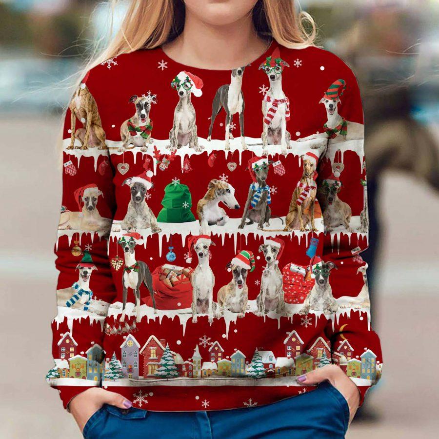Whippet - Snow Christmas - Premium Sweatshirt