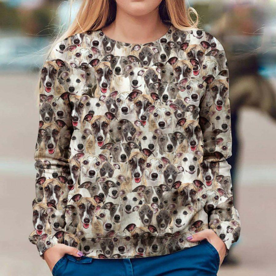 Whippet - Full Face - Premium Sweatshirt