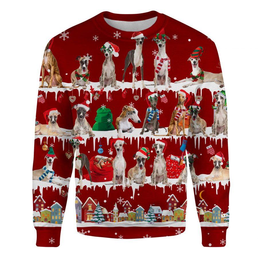 Whippet - Snow Christmas - Premium Sweatshirt