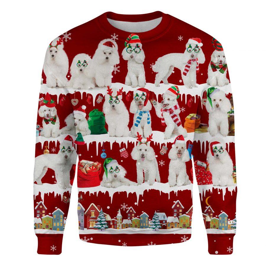 White Poodle - Snow Christmas - Premium Sweatshirt
