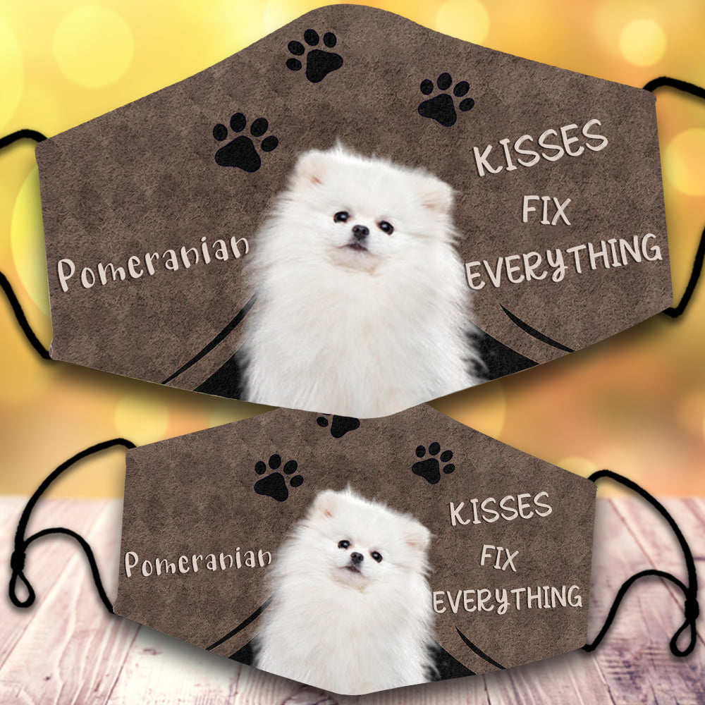 White Pomeranian-Kisses Fix Everything-Veil