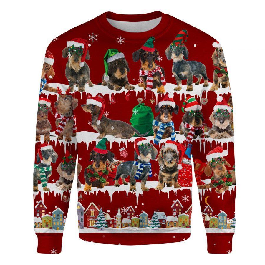 Wire haired Dachshund - Snow Christmas - Premium Sweatshirt