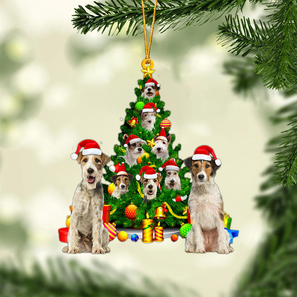 Wire Fox Terrier-Xmas Tree&amp;Dog-Two Sided Ornament