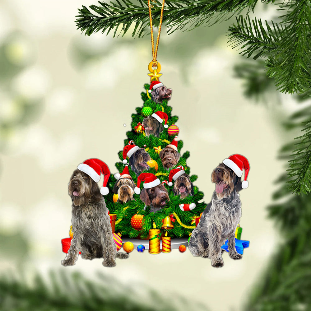 Wirehaired Pointing Griffon-Xmas Tree&Dog-Two Sided Ornament