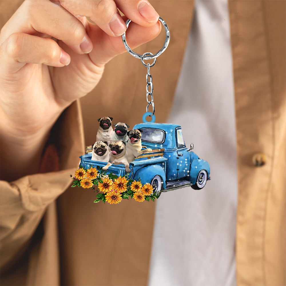 With Pug Take The Trip Keychain
