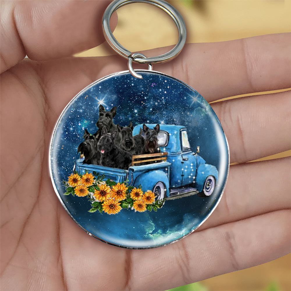 With Scottish Terrier TAKE THE TRIP CLASSIC-Round Resin Epoxy Metal Keychain