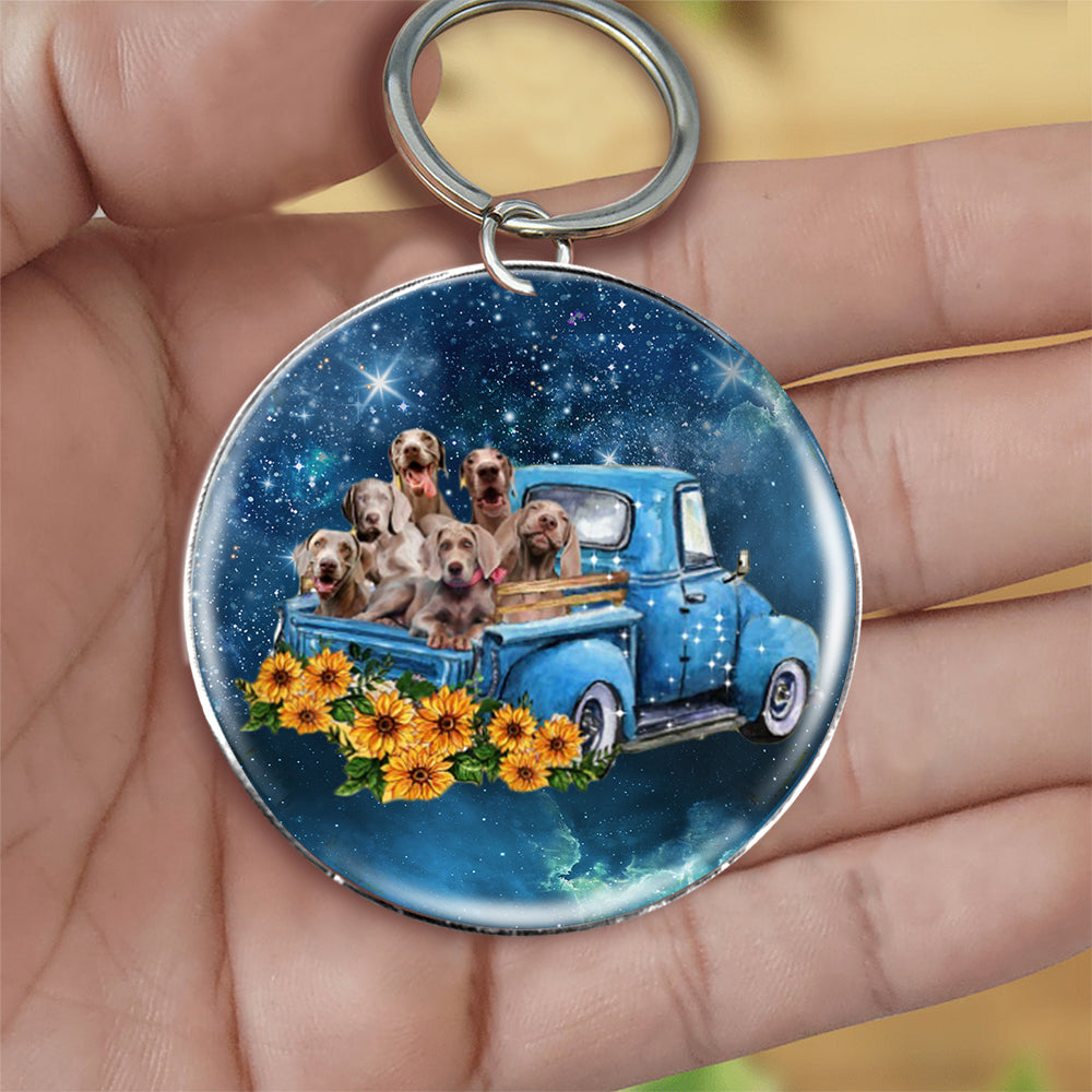 With Weimaraner TAKE THE TRIP CLASSIC-Round Resin Epoxy Metal Keychain