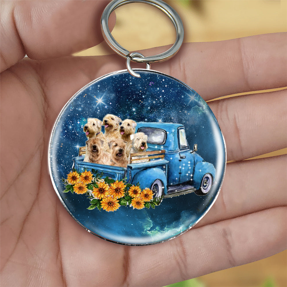 With Wheaten Terrier TAKE THE TRIP CLASSIC-Round Resin Epoxy Metal Keychain