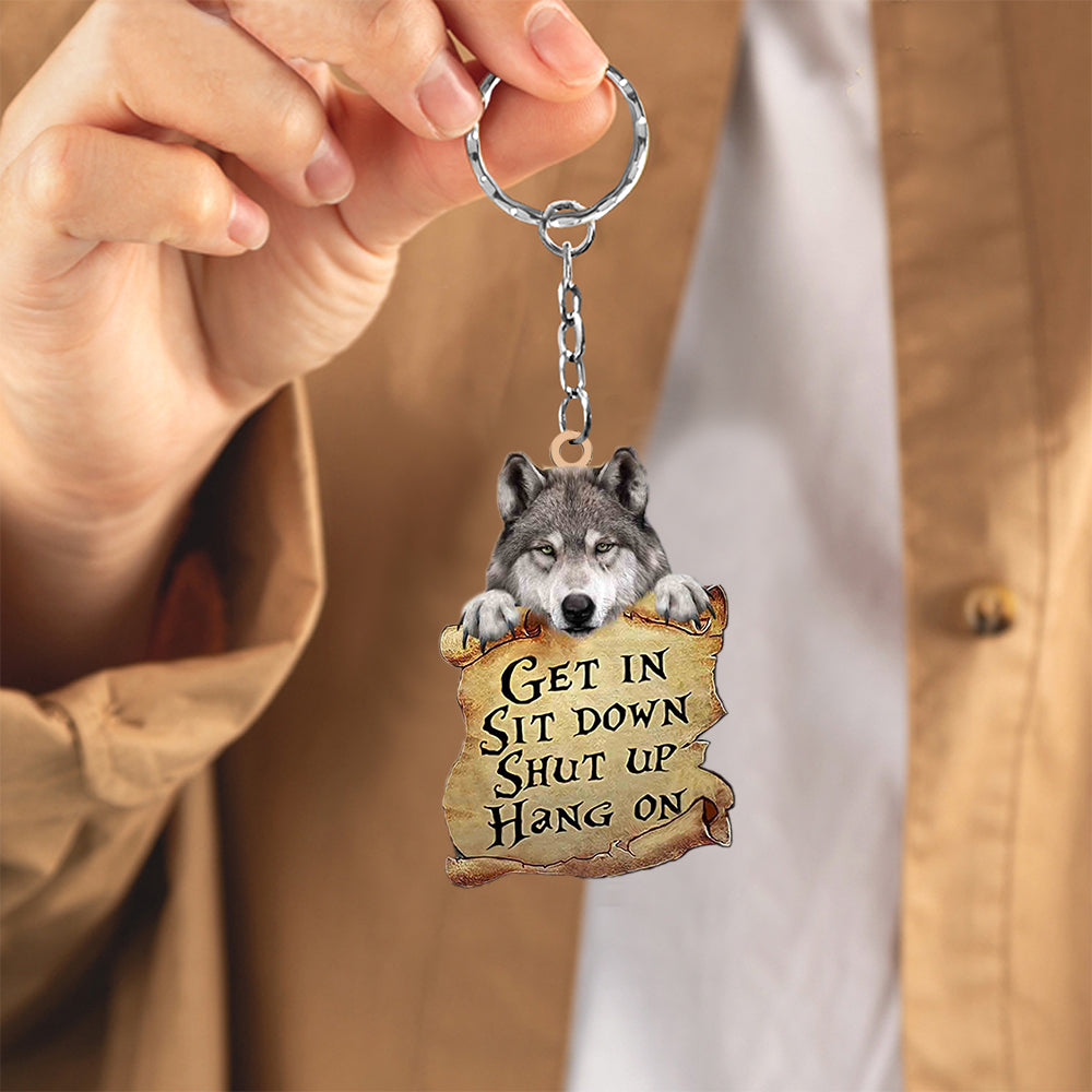 Wolf get in love Keychain