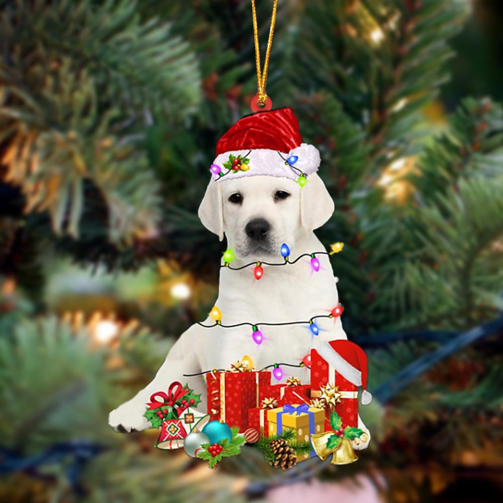 YELLOW Labrador Pup-Dog Be Christmas Tree Hanging Ornament