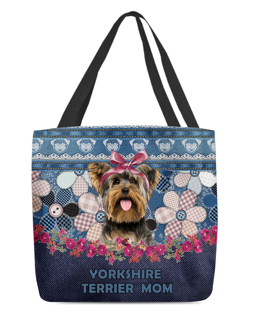 YORKSHIRE TERRIER 2-Flower Jean Gift for you-Cloth Tote Bag